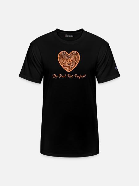 Fingerprint Heart Custom Design - Champion Unisex T-Shirt - black