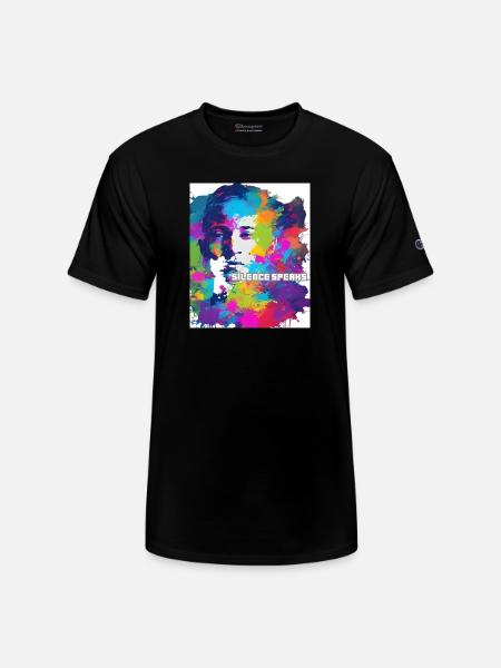 silence speaks - Champion Unisex T-Shirt - black