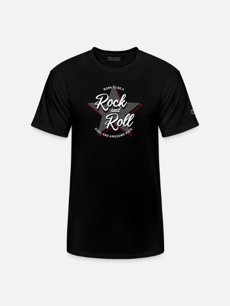 Born to Rock and Roll Star Design - Champion Unisex T-Shirt - black