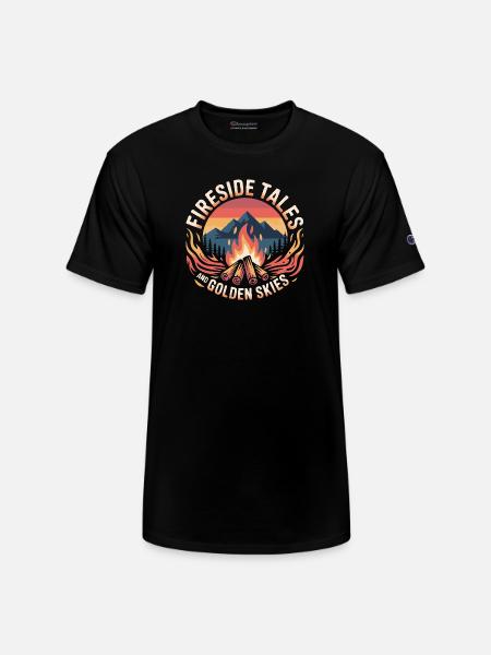 Fireside Tales And Golden Skies - Champion Unisex T-Shirt - black