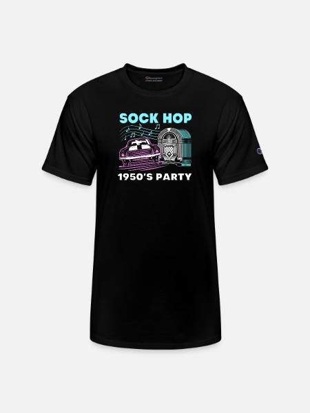 Music Dance Sock Hop - Champion Unisex T-Shirt - black