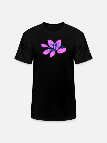 Depth Over Noise Floral - Champion Unisex T-Shirt - black