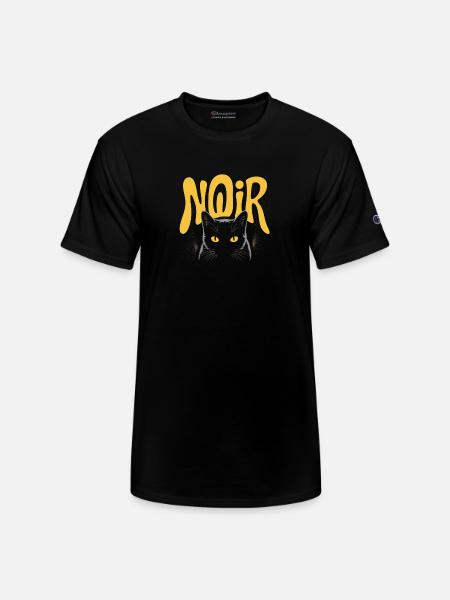 Noir Cat Glow Logo - Champion Unisex T-Shirt - black