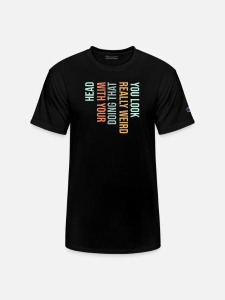 Vertical Gradient Word Art - Champion Unisex T-Shirt - black
