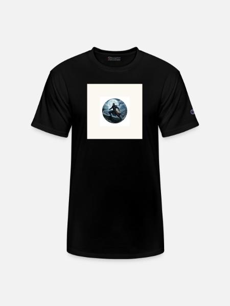Moonlit Shadow Ninja Circle - Champion Unisex T-Shirt - black