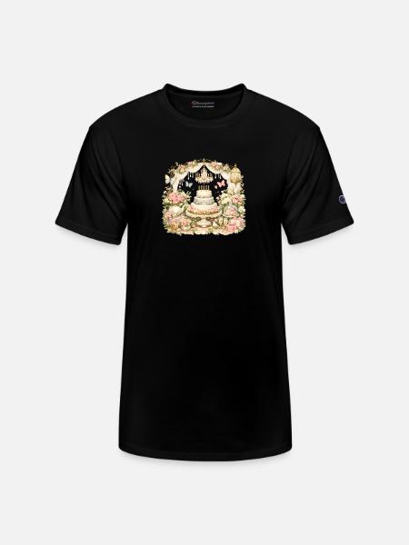 Pastel Garden Cake Celebration - Champion Unisex T-Shirt - black