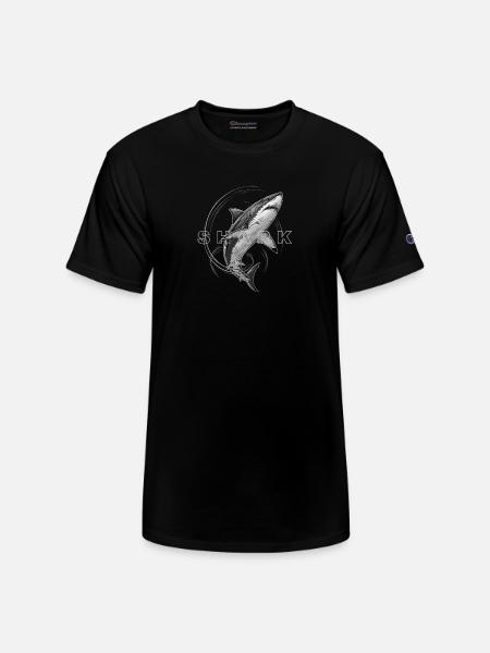 Shark Circle Mono Graphic - Champion Unisex T-Shirt - black