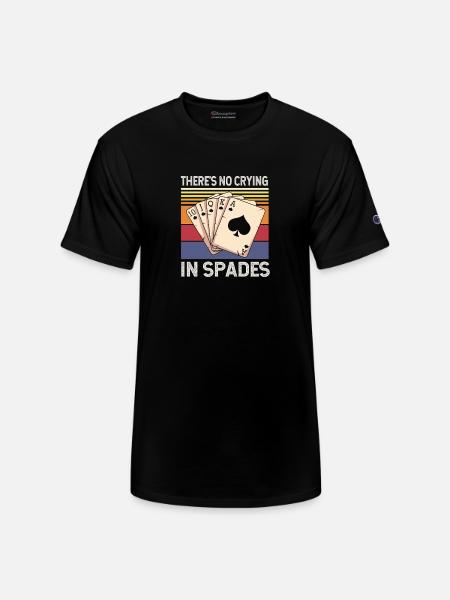 Spades Card Player Card Game - Champion Unisex T-Shirt - black
