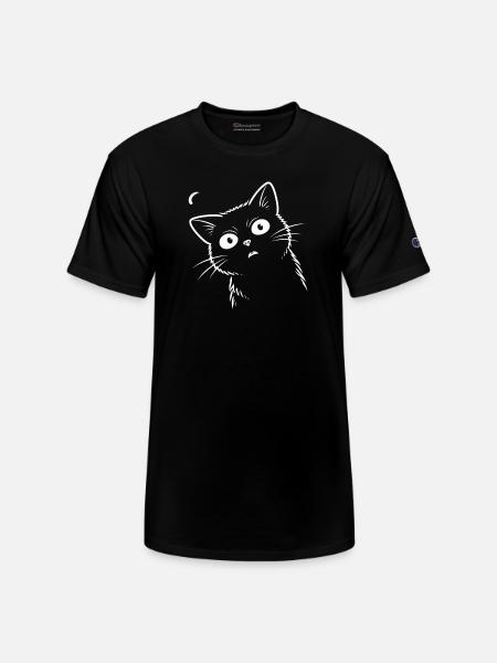 Surprised cat. - Champion Unisex T-Shirt - black