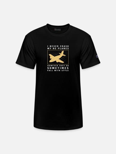 RC Plane Pilot Remote Control - Champion Unisex T-Shirt - black