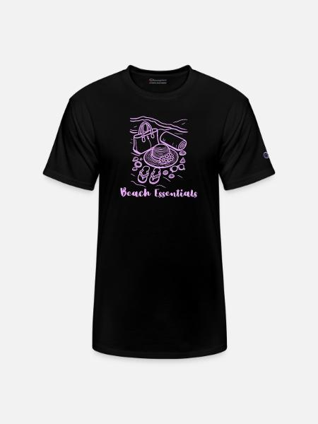 Beach Essentials Sketch - Champion Unisex T-Shirt - black