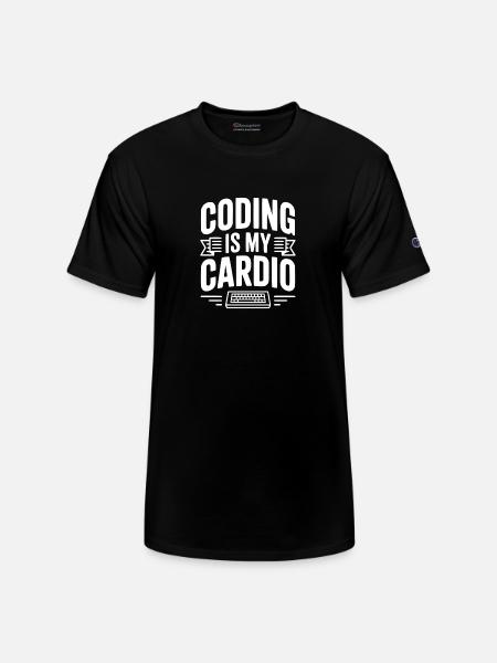 Coding Is My Cardio - Champion Unisex T-Shirt - black