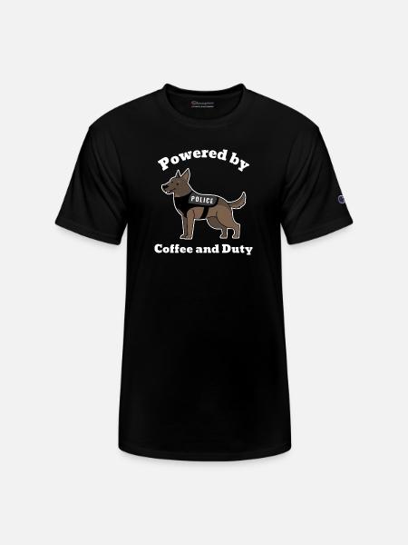 t-shirt-design-featuring-a-smiling-police dog - Champion Unisex T-Shirt - black