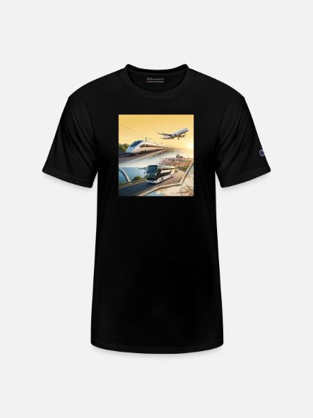 European Travel Journey Poster - Champion Unisex T-Shirt - black