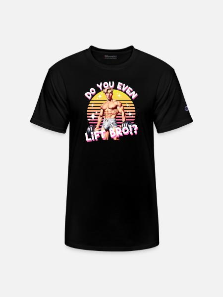 Retro Muscle Lift Meme - Champion Unisex T-Shirt - black