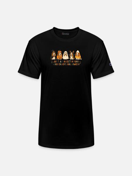 Halloween Basset Hound Crew - Champion Unisex T-Shirt - black
