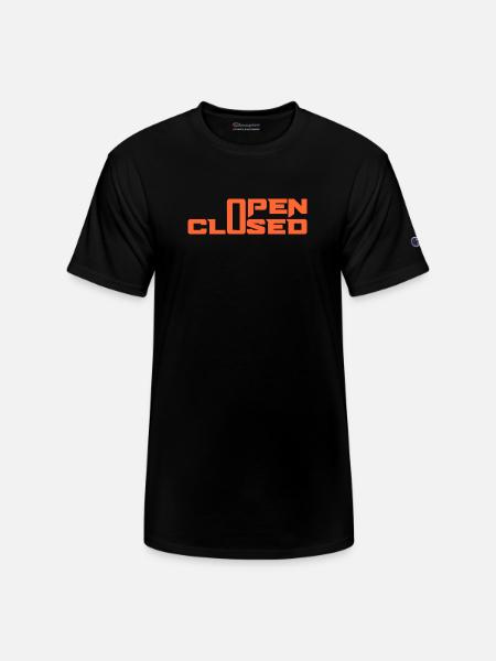 OPEN CLOSED - Champion Unisex T-Shirt - black
