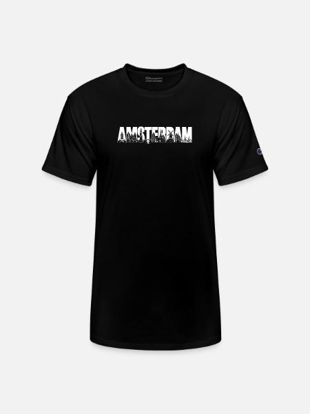 Amsterdam Holland Netherlands silhouette vacation - Champion Unisex T-Shirt - black