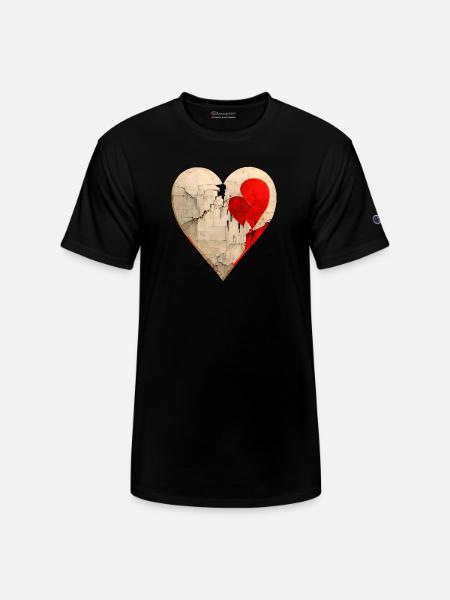 Broken Heart - Champion Unisex T-Shirt - black