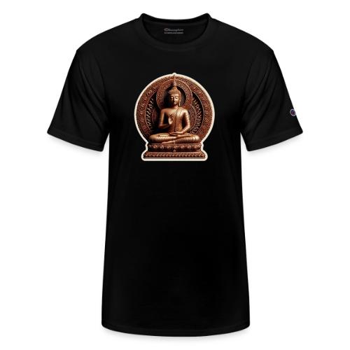 Buddha Statue in meditation and Hand Mudra - Champion Unisex T-Shirt