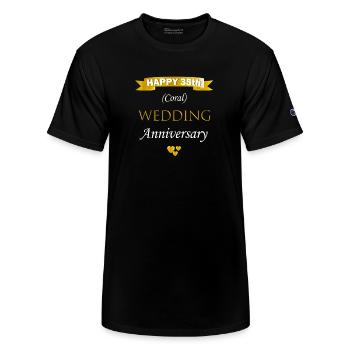 Happy 35th Wedding Anniversary Shirt - Champion Unisex T-Shirt - black - Front