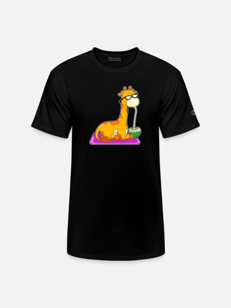 Giraffe With Coconut - Champion Unisex T-Shirt - black