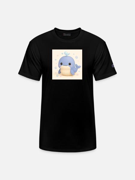 Bubble Whale - Champion Unisex T-Shirt - black