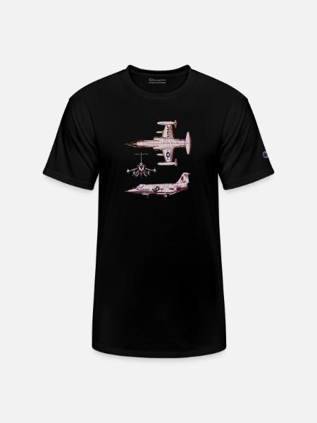 Retro USAF Jet Silhouettes - Champion Unisex T-Shirt - black
