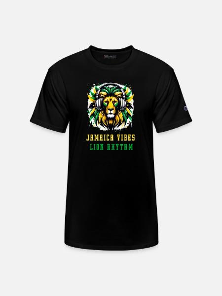 Jamaica lion reggae design - Champion Unisex T-Shirt - black