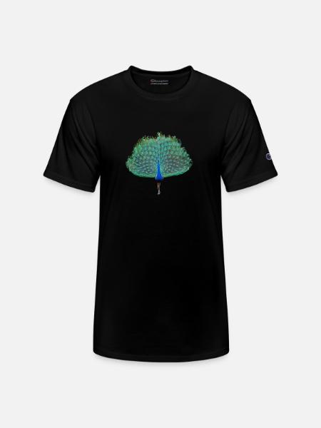 Dancing Peacock - Champion Unisex T-Shirt - black