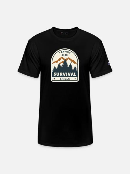 Camping Bliss Survival Skills - Champion Unisex T-Shirt - black