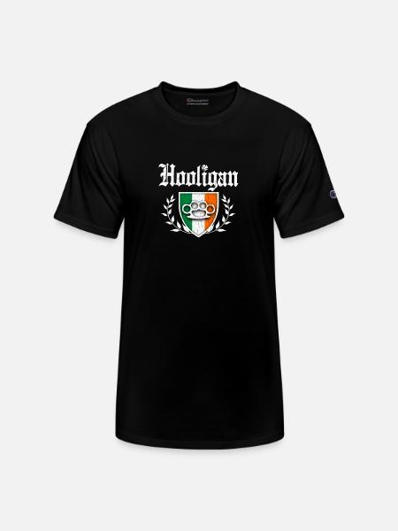 Irish Hooligan Crest vintage distressed look - Champion Unisex T-Shirt - black