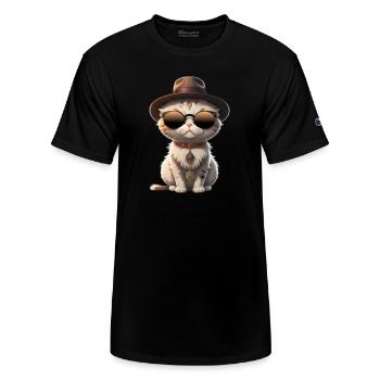 Meowdy Cat - Champion Unisex T-Shirt - black - Front