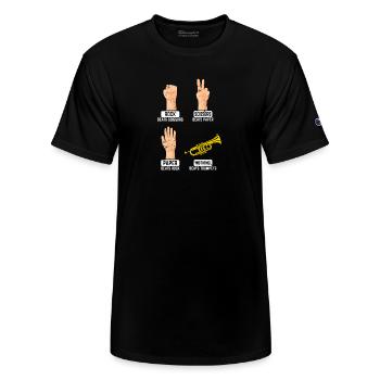 Rock Paper Scissors Nothing Beats Trumpets Trumpet - Champion Unisex T-Shirt - black - Front