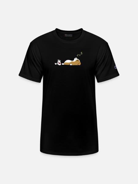 English Bulldog Sake Drunk - Champion Unisex T-Shirt - black