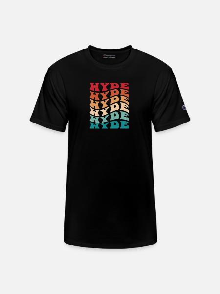 Funny Personalized Hyde Name Themed Apparel - Champion Unisex T-Shirt - black