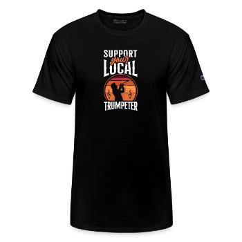 Trumpet Player Vintage Retro - Champion Unisex T-Shirt - black - Front