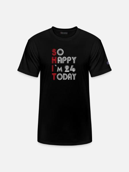 24 Birthday - Champion Unisex T-Shirt - black