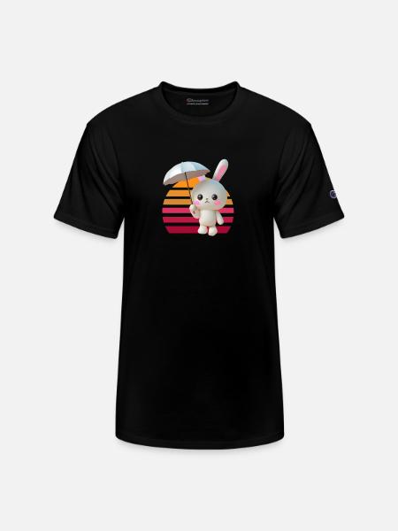 Bunny umbrella - Champion Unisex T-Shirt - black