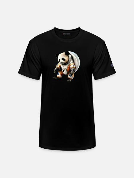 Panda Astronauts Suit - Champion Unisex T-Shirt - black