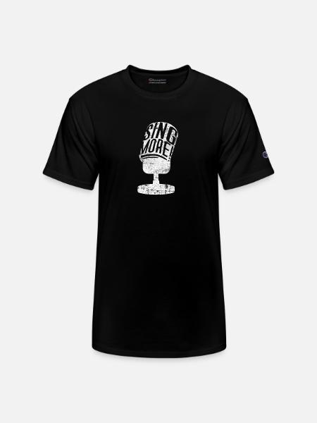Singer Singing Microphone - Champion Unisex T-Shirt - black