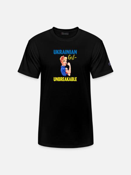 Ukrainian Girl Unbreakable - Champion Unisex T-Shirt - black
