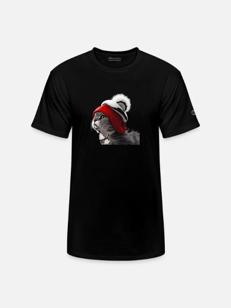 cat and hat - Champion Unisex T-Shirt - black