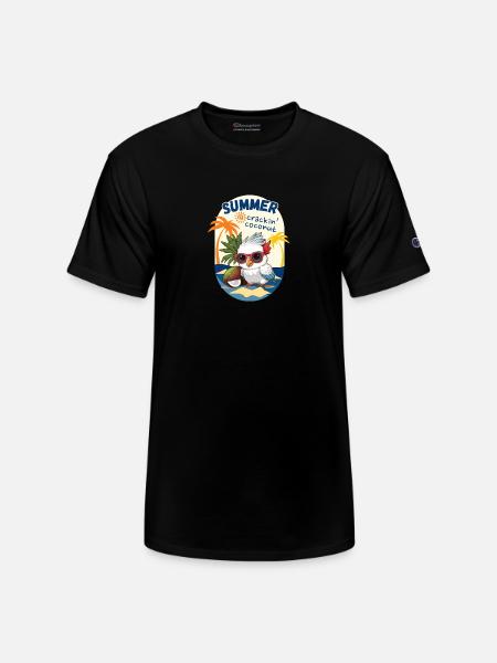 cockatoo and coconut - Champion Unisex T-Shirt - black