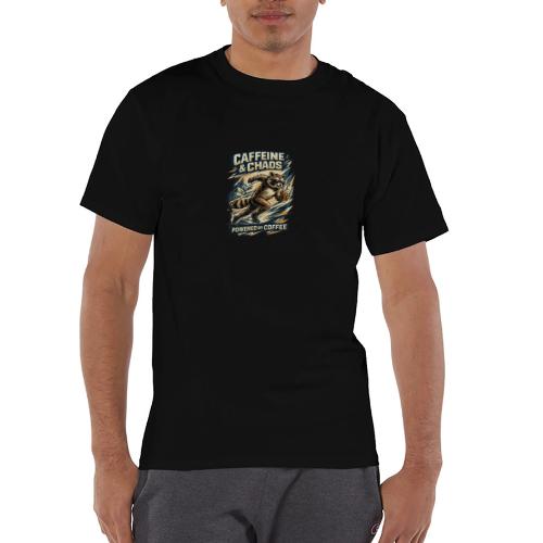 Funny Caffeine Chaos Raccoon Coffee Lover Morning - Champion Unisex T-Shirt