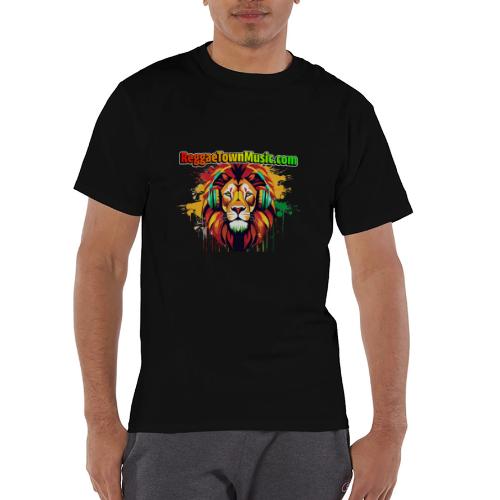 Reggae lion head music vibrant rasta dj art tee - Champion Unisex T-Shirt