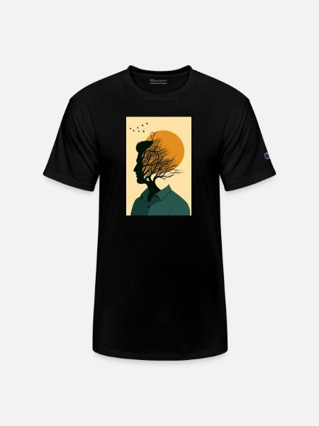Sunlit Mindscape Silhouette - Champion Unisex T-Shirt - black