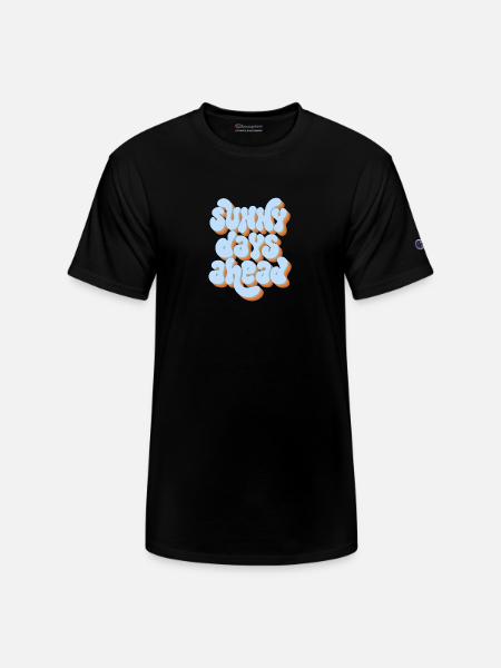 Sunny Days Ahead Retro 3D Typography Design - Champion Unisex T-Shirt - black