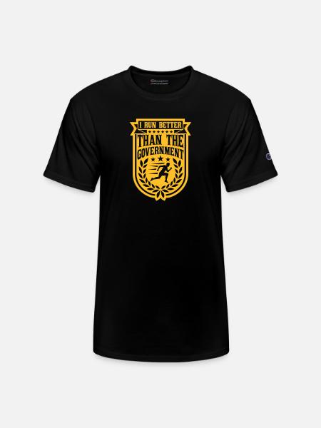 run better than government - Champion Unisex T-Shirt - black