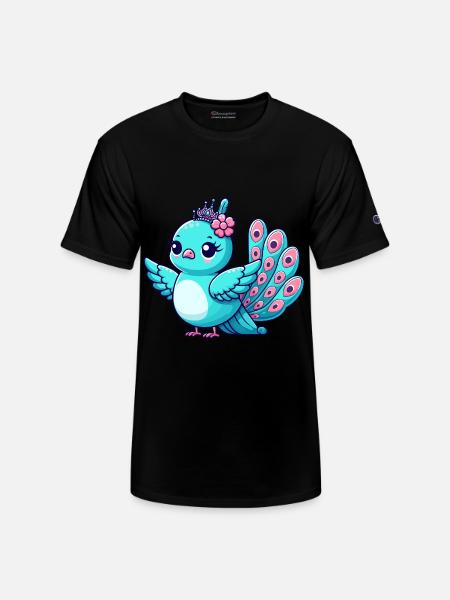 Playful Peacock Cartoon - Champion Unisex T-Shirt - black